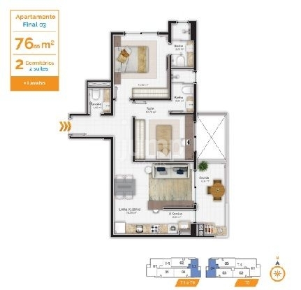 Apartamento à venda com 2 quartos, 107m² - Foto 10