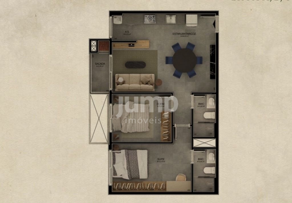 Apartamento à venda com 2 quartos, 69m² - Foto 3