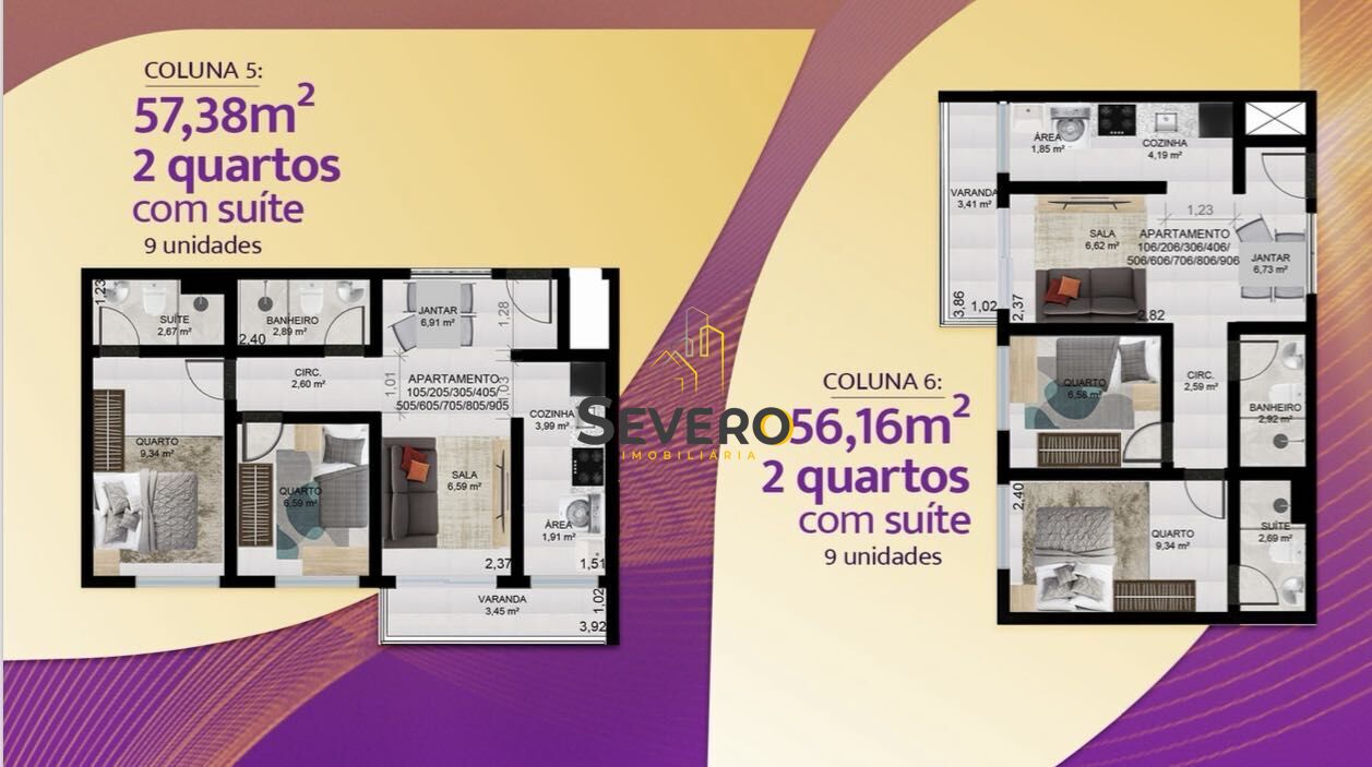 Apartamento à venda com 2 quartos, 57m² - Foto 9