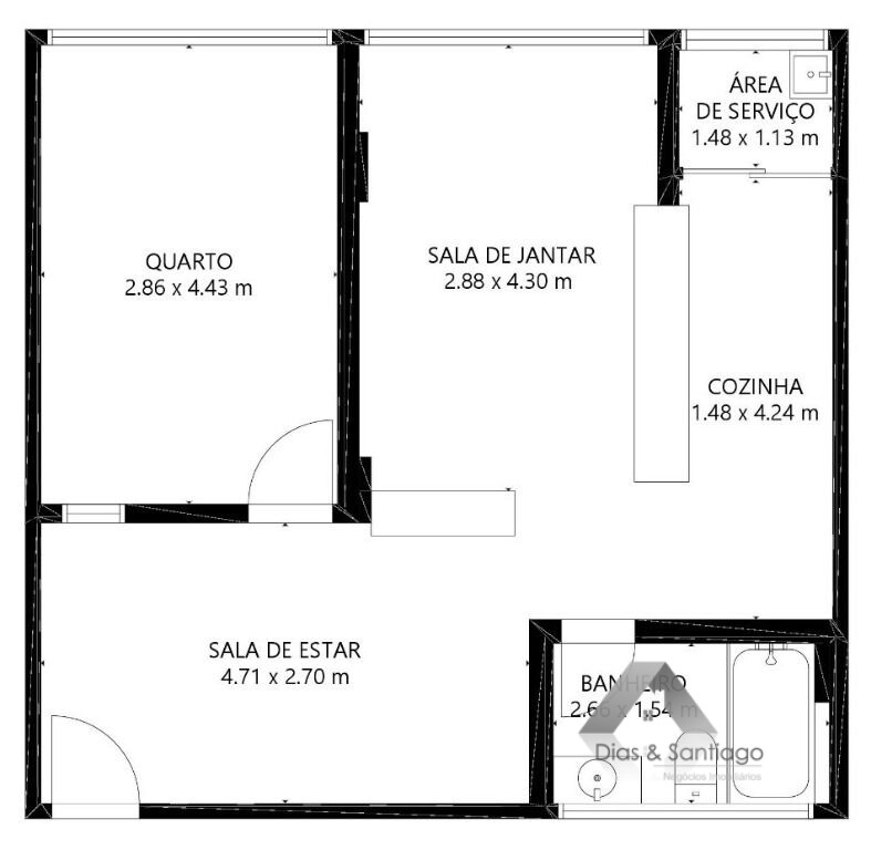 Apartamento à venda com 1 quarto, 54m² - Foto 7