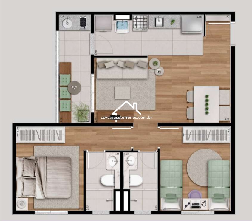 Apartamento à venda com 2 quartos, 54m² - Foto 3