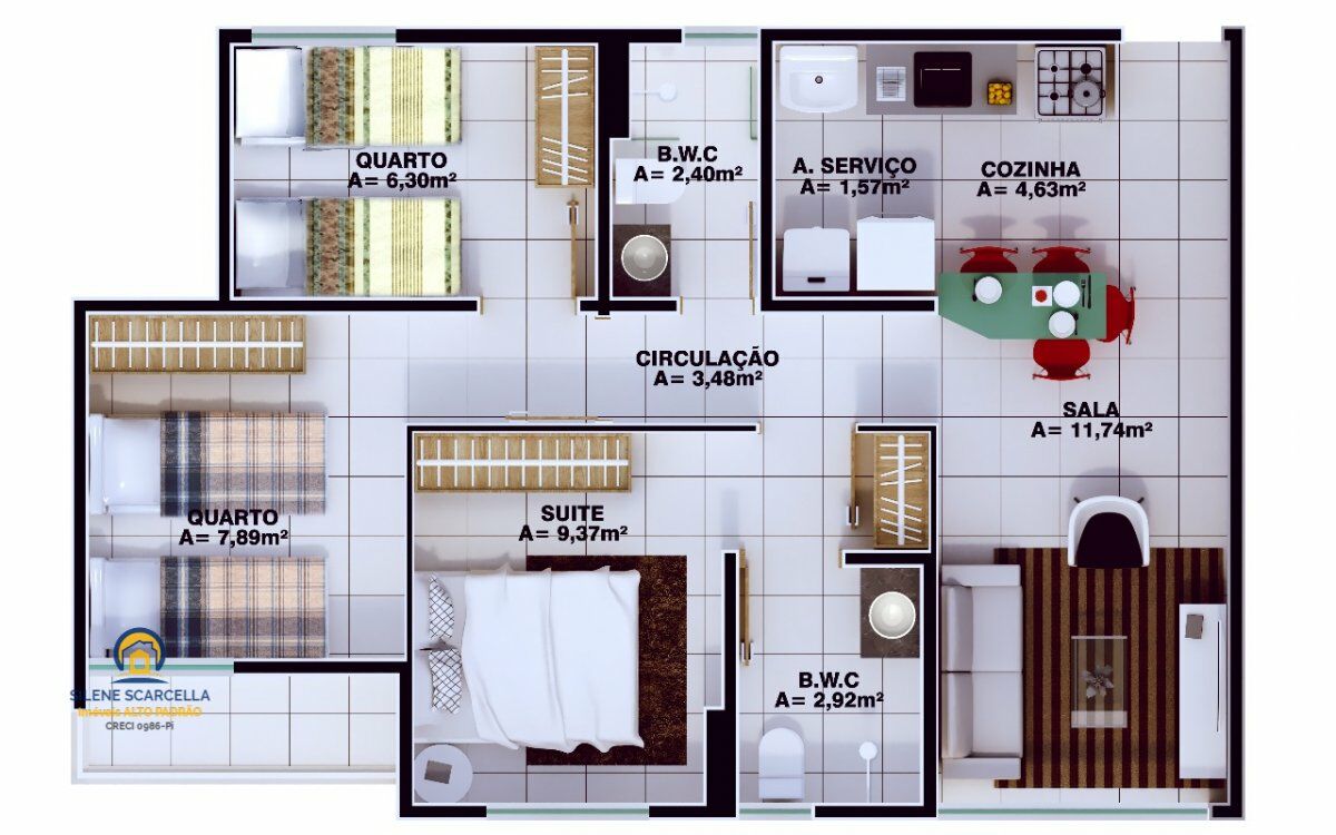 Apartamento à venda com 3 quartos, 60m² - Foto 6