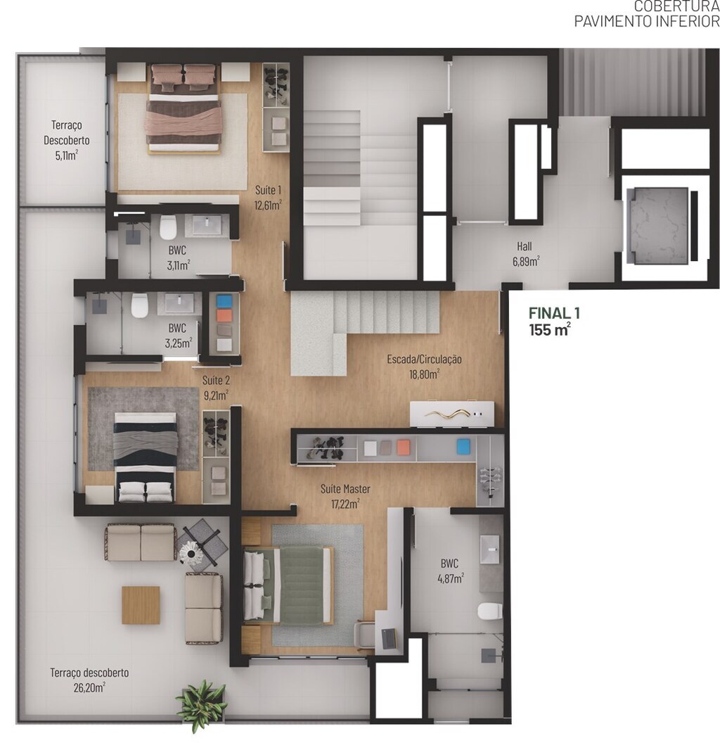 Cobertura, 3 quartos, 154 m² - Foto 33
