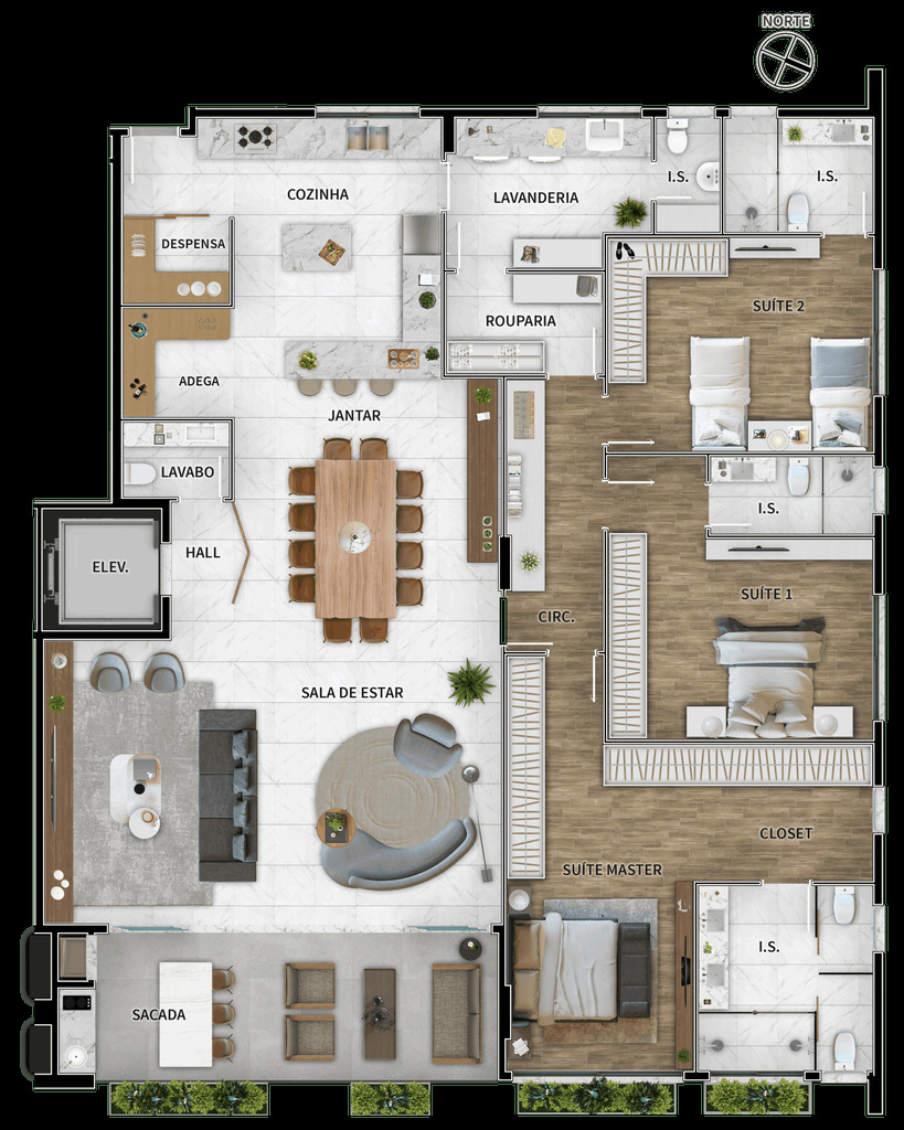 Apartamento, 3 quartos, 243 m² - Foto 14