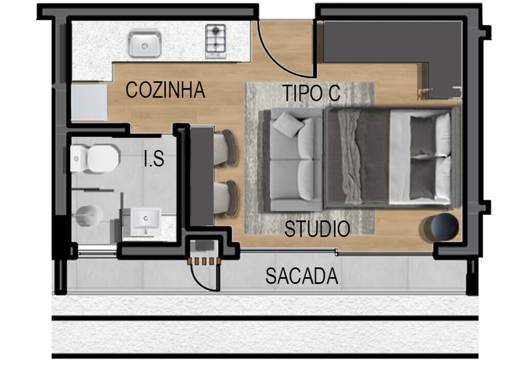 Apartamento, 1 quarto, 22 m² - Foto 41