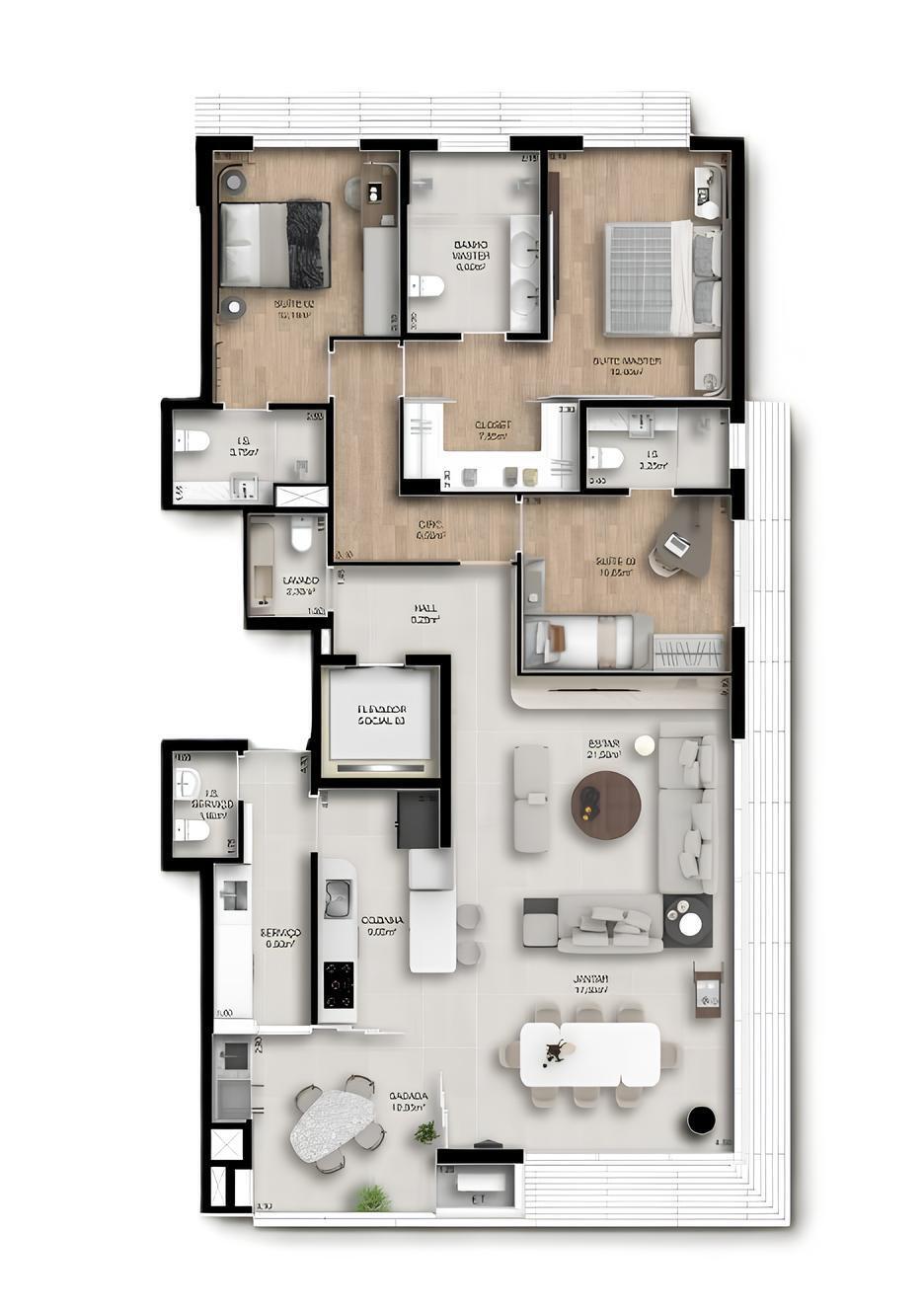 Apartamento, 3 quartos, 193 m² - Foto 57