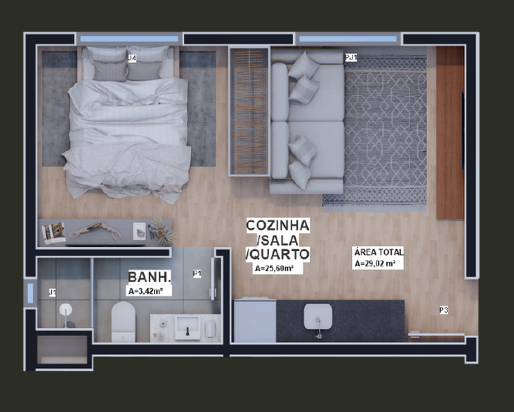 Apartamento, 1 quarto, 29 m² - Foto 36