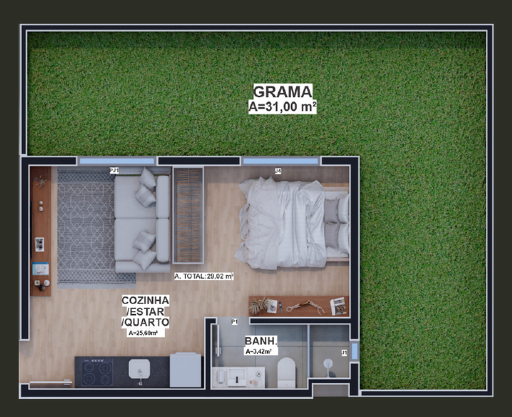 Apartamento, 1 quarto, 29 m² - Foto 37