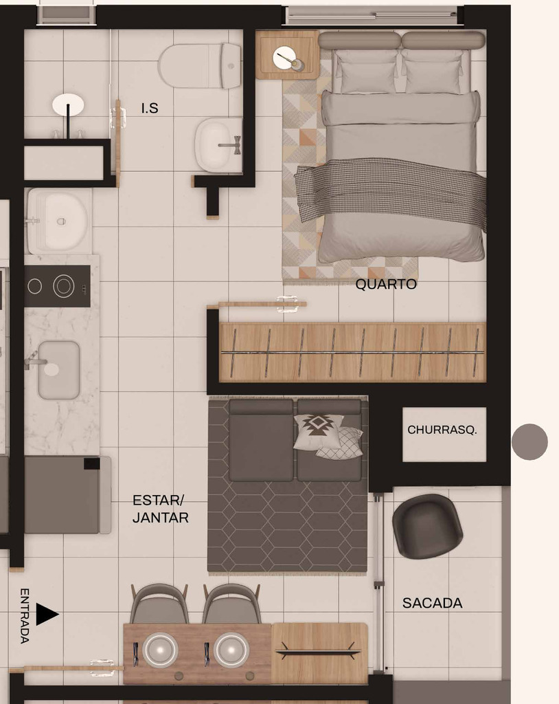 Apartamento, 1 quarto, 24 m² - Foto 23