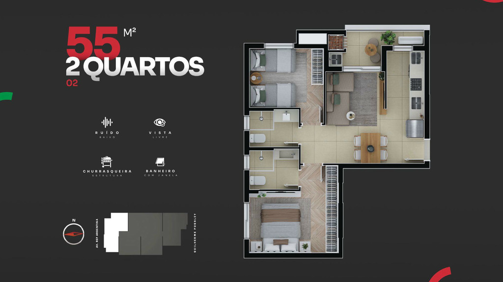 Apartamento, 2 quartos, 53 m² - Foto 32