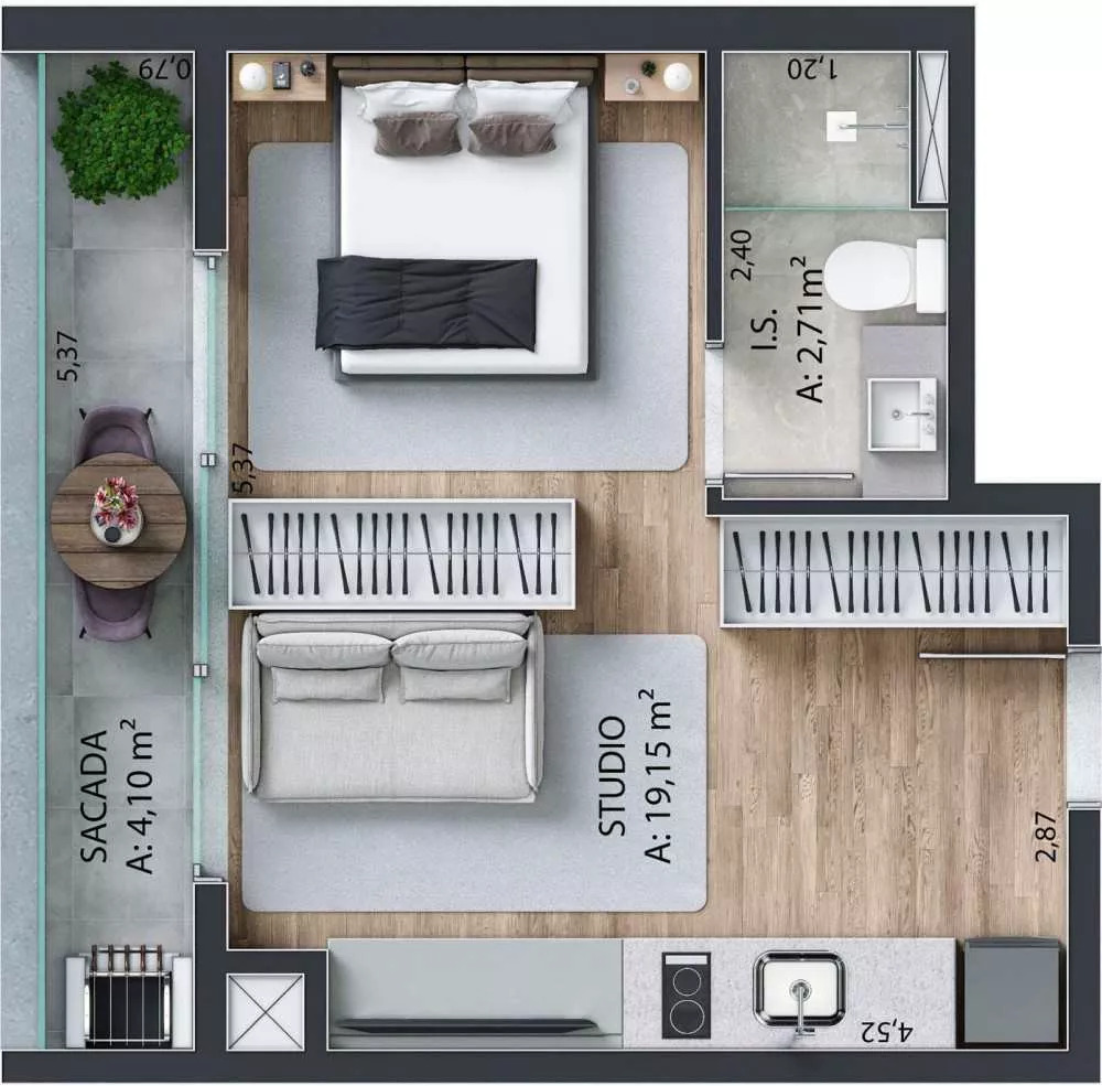 Cobertura, 1 quarto, 83 m² - Foto 14
