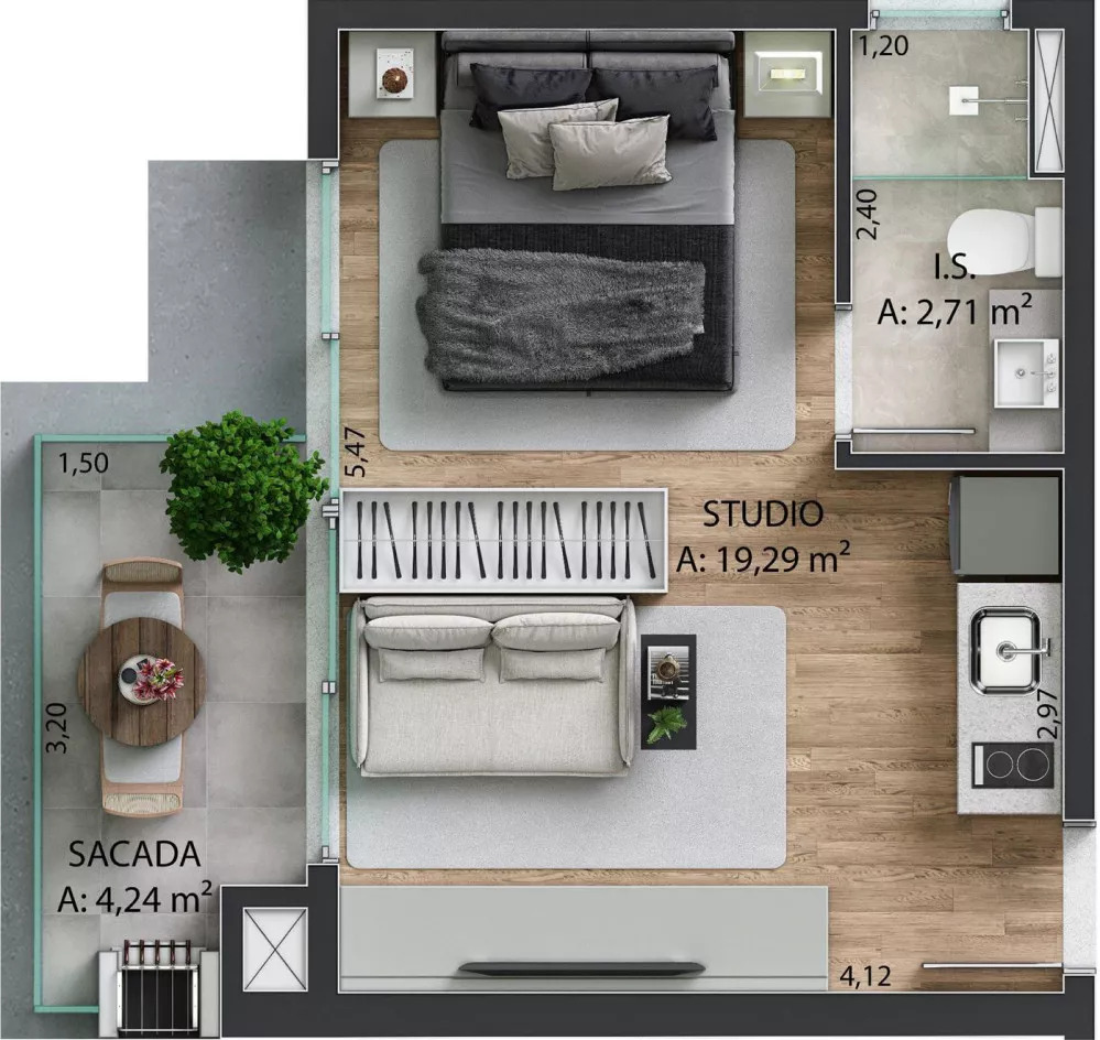 Cobertura, 1 quarto, 83 m² - Foto 15