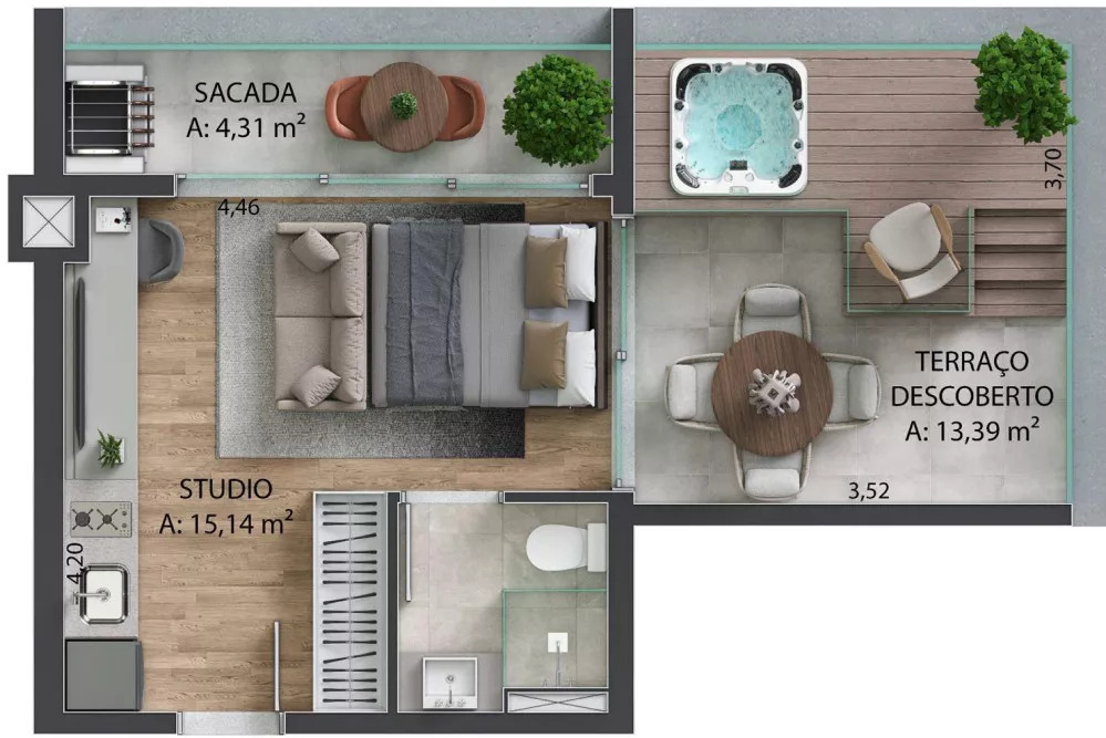Apartamento, 1 quarto, 30 m² - Foto 17