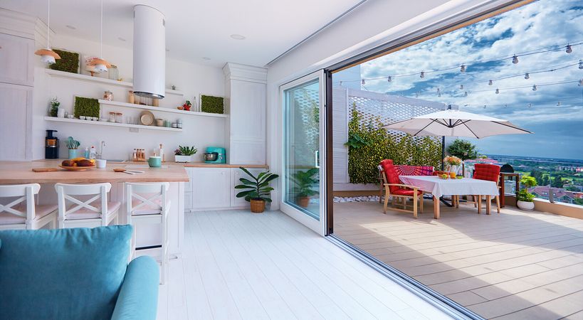 The building is on the table