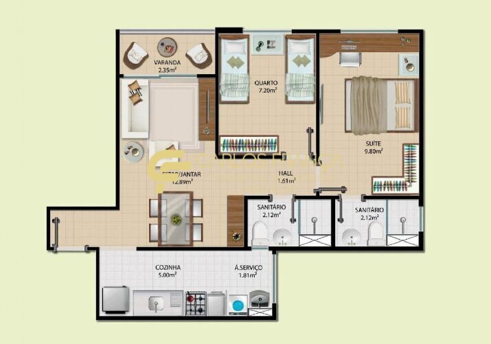 Apartamento à venda com 2 quartos, 52m² - Foto 21