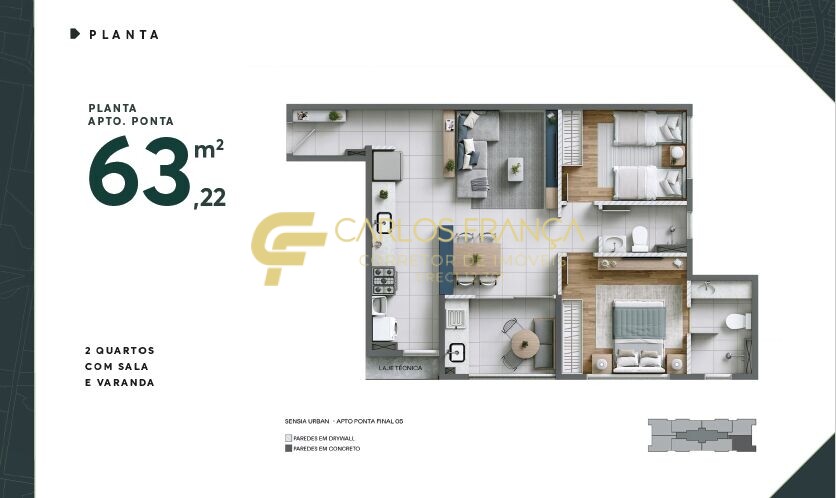 Apartamento à venda com 2 quartos, 61m² - Foto 11