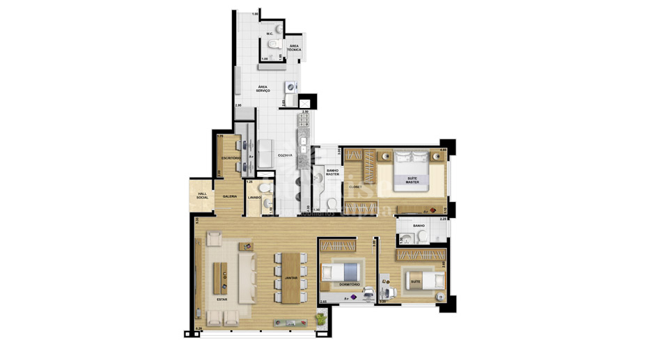 Apartamento para alugar com 3 quartos, 121m² - Foto 82