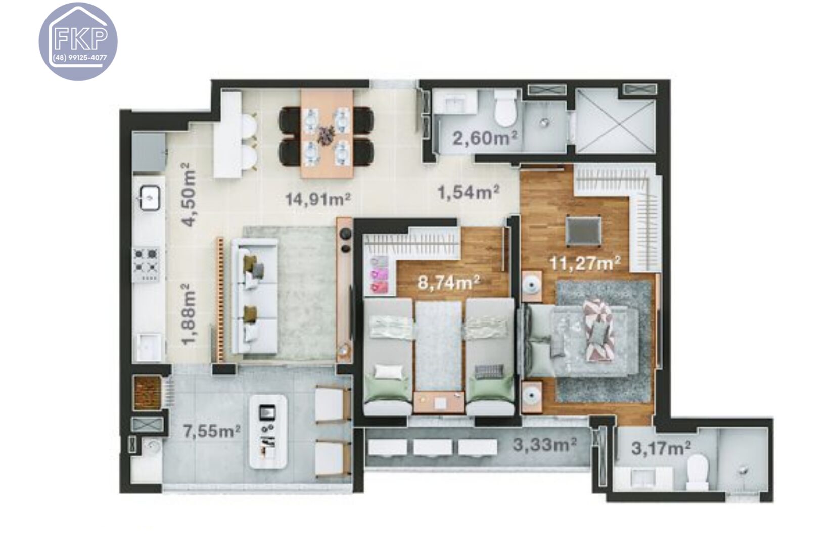 Apartamento, 2 quartos, 69 m² - Foto 4