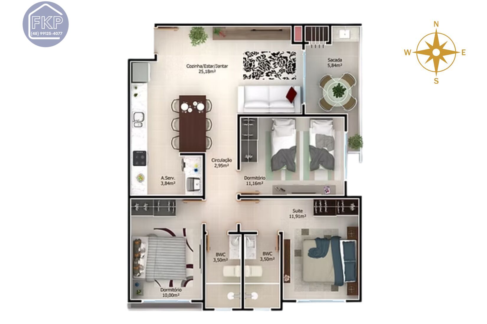 Apartamento, 3 quartos, 101 m² - Foto 3