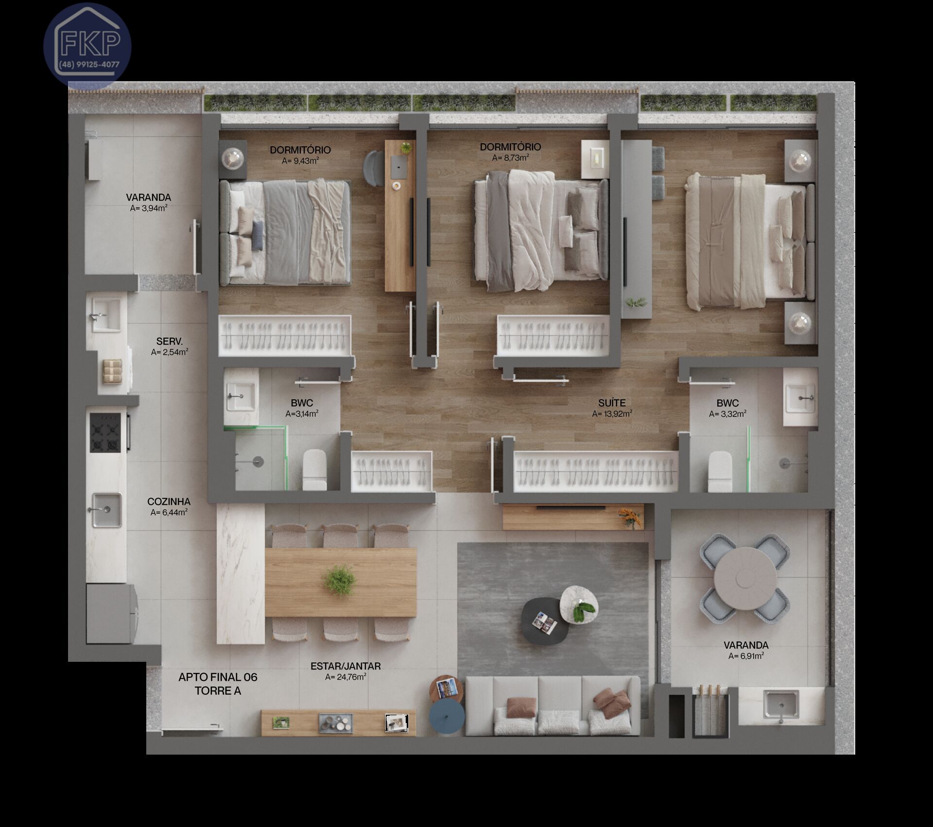 Apartamento à venda com 3 quartos, 100m² - Foto 2