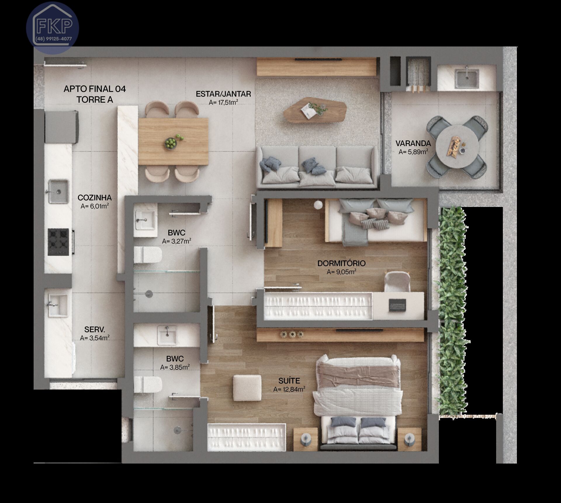 Apartamento à venda com 2 quartos, 77m² - Foto 2