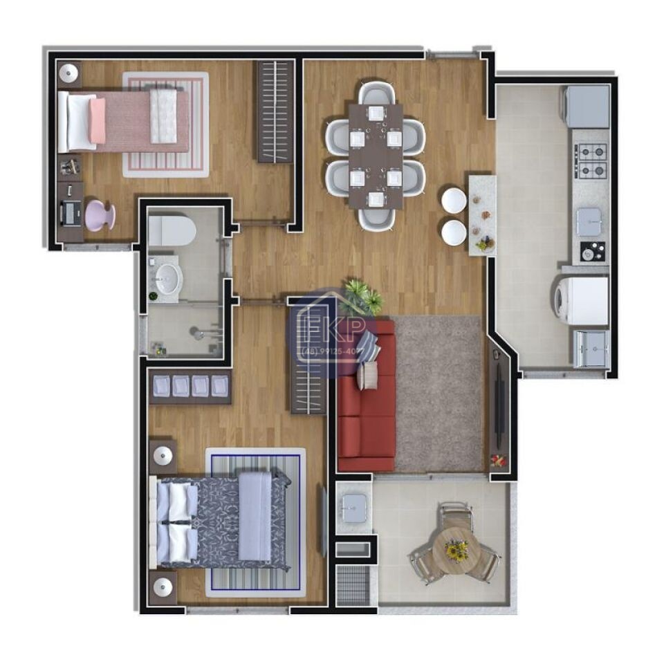 Apartamento, 2 quartos, 53 m² - Foto 2