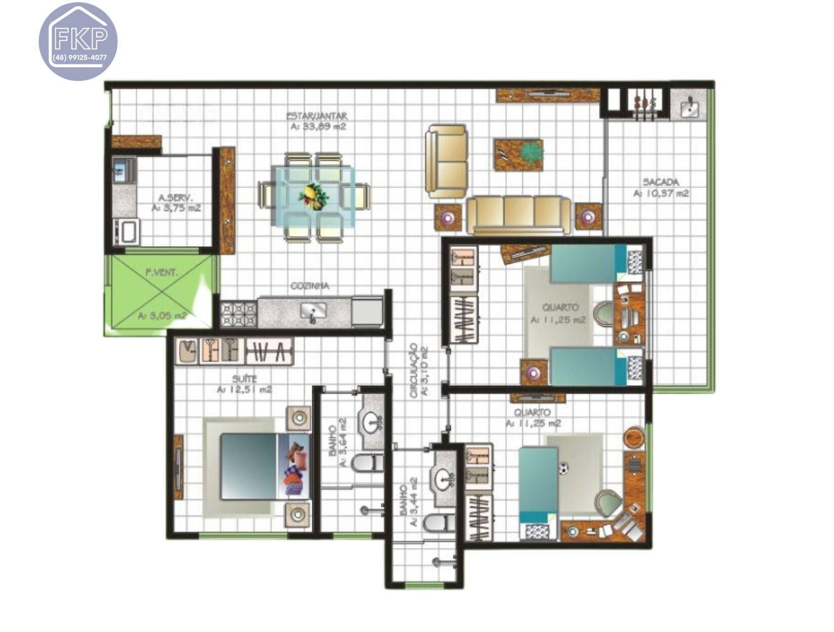 Apartamento, 3 quartos, 98 m² - Foto 4