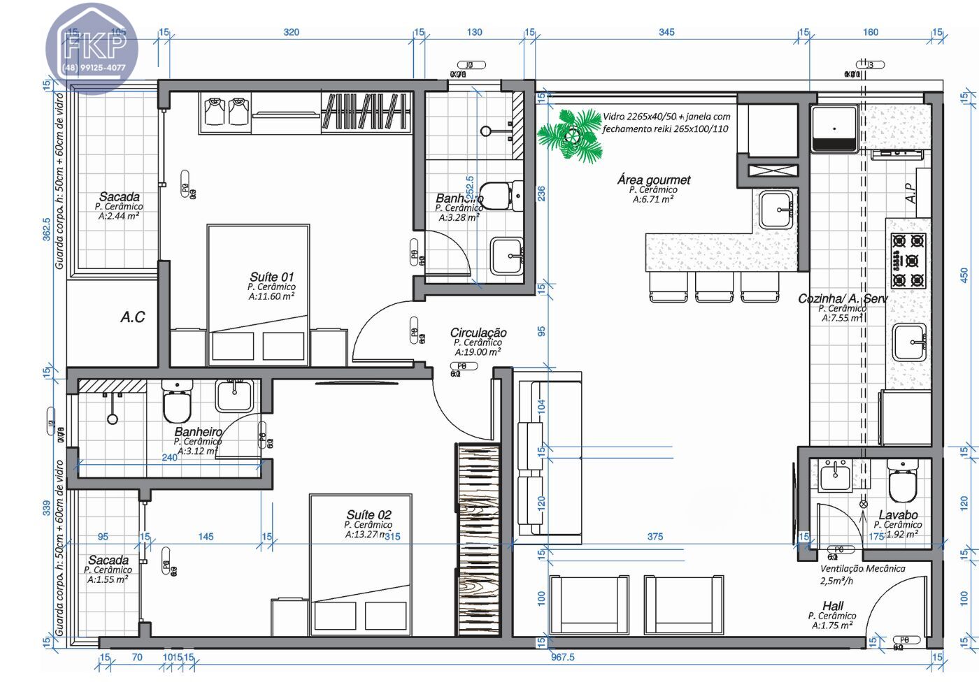 Apartamento à venda com 2 quartos, 87m² - Foto 3