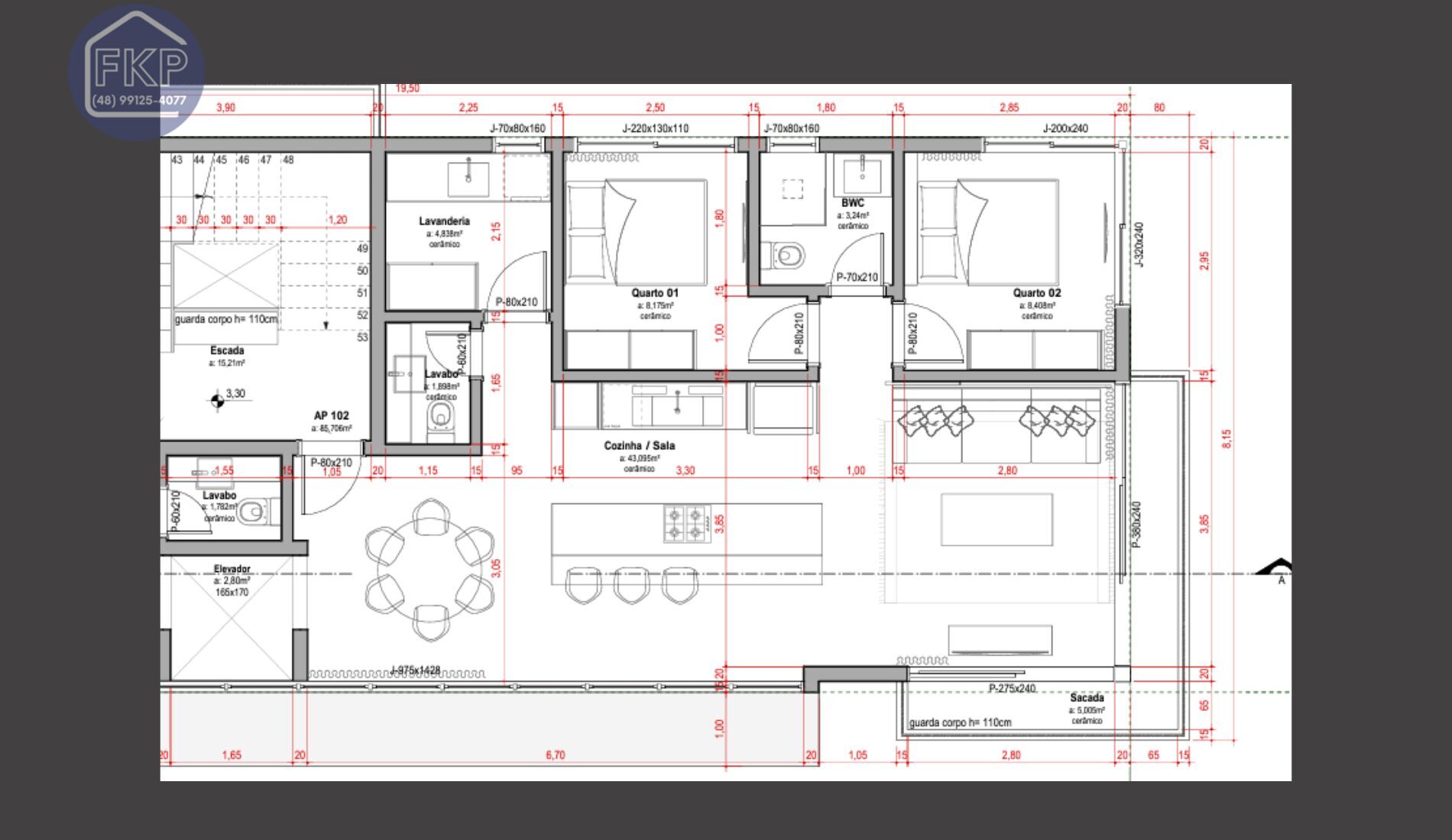 Apartamento à venda com 2 quartos, 85m² - Foto 4