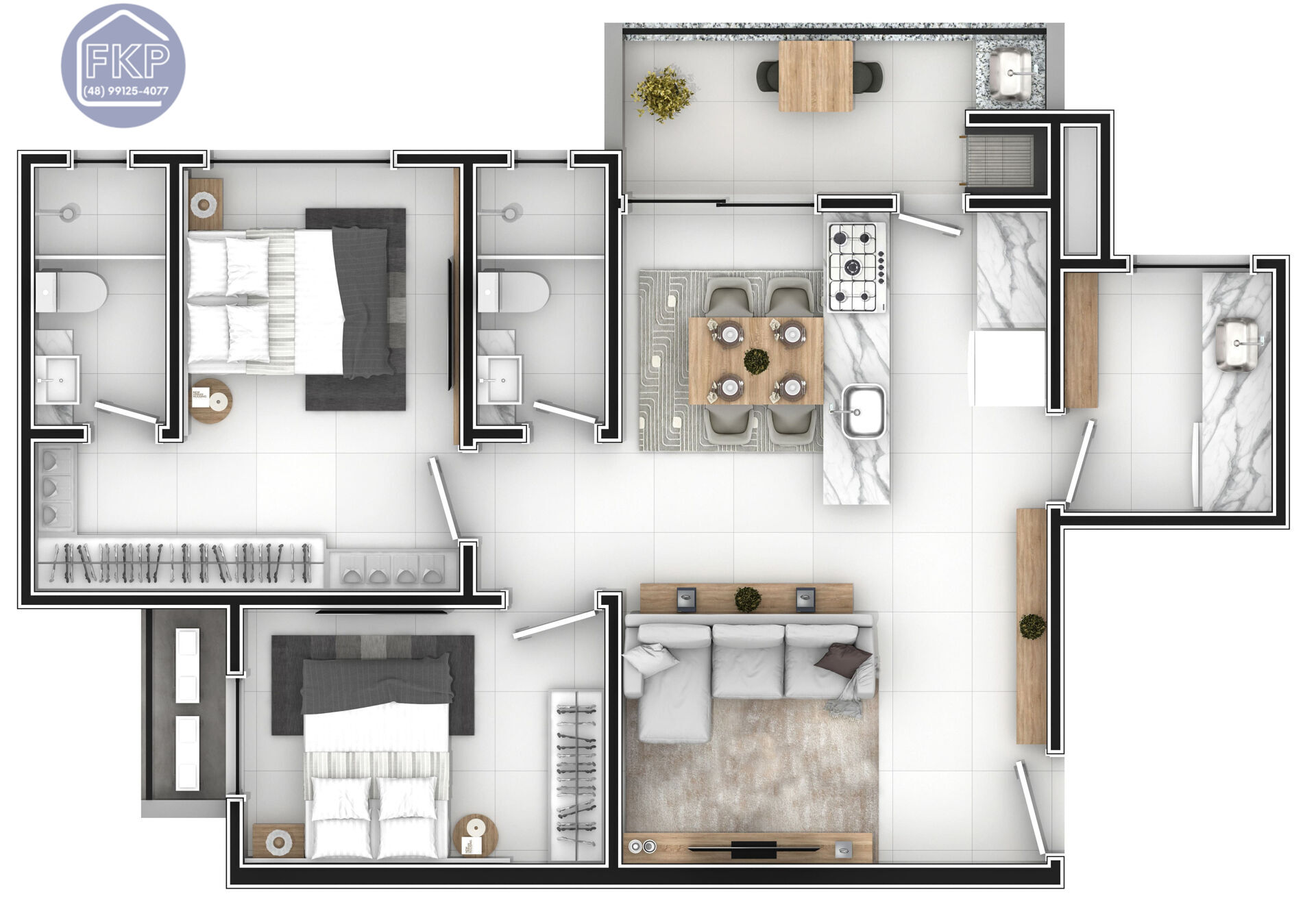 Apartamento, 2 quartos, 73 m² - Foto 3