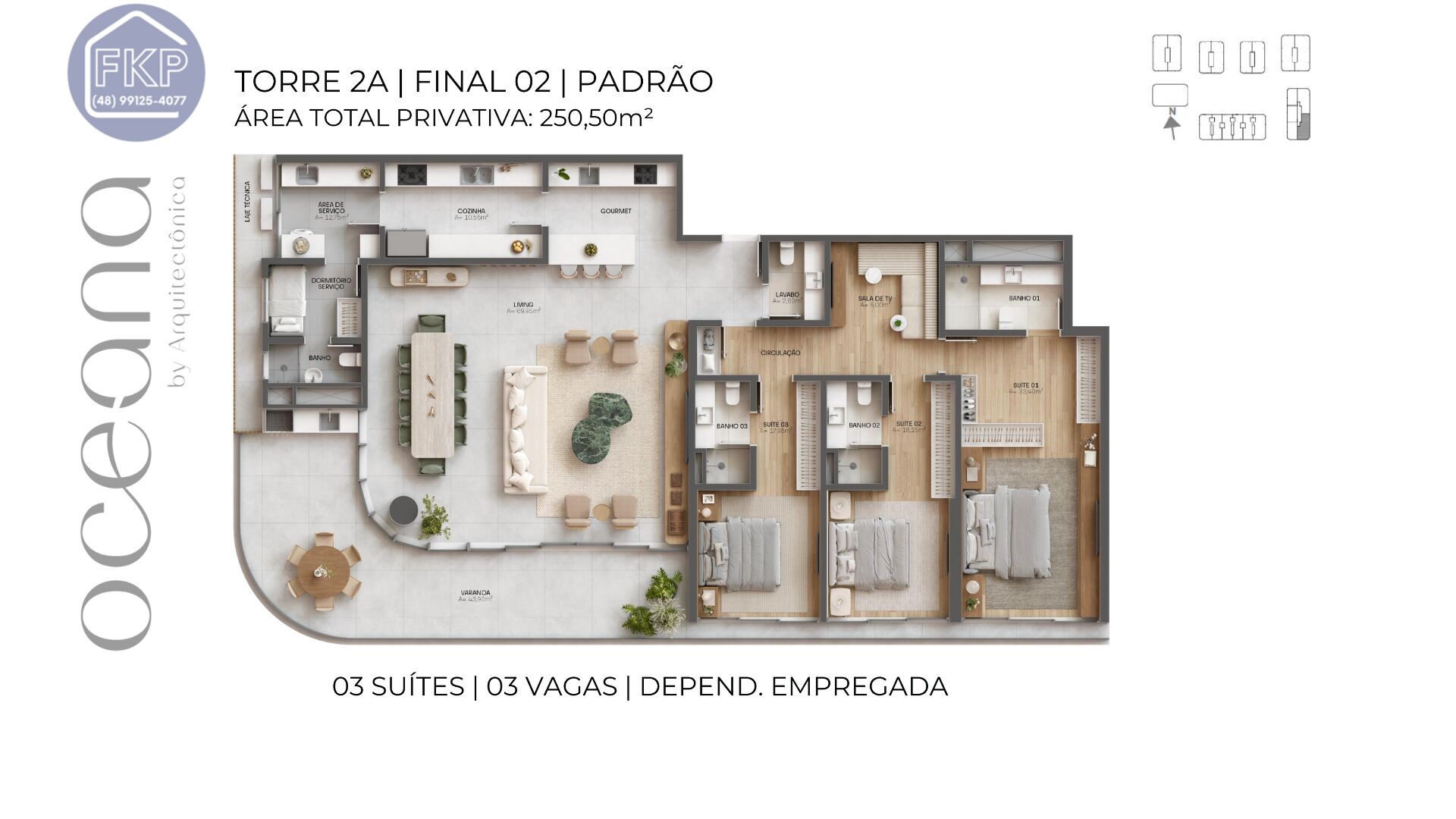 Apartamento à venda com 3 quartos, 250m² - Foto 2