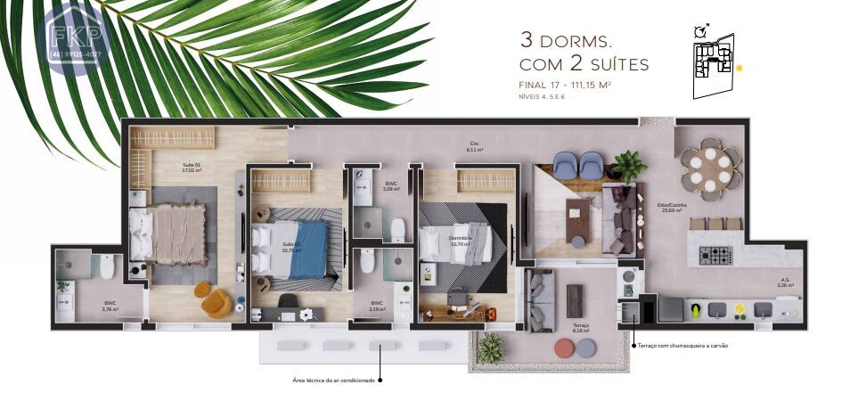 Apartamento à venda com 3 quartos, 109m² - Foto 4