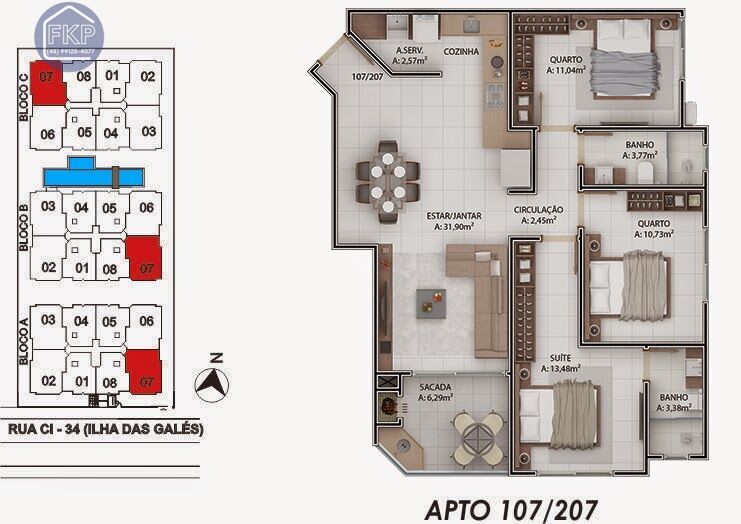 Apartamento à venda com 3 quartos, 96m² - Foto 4