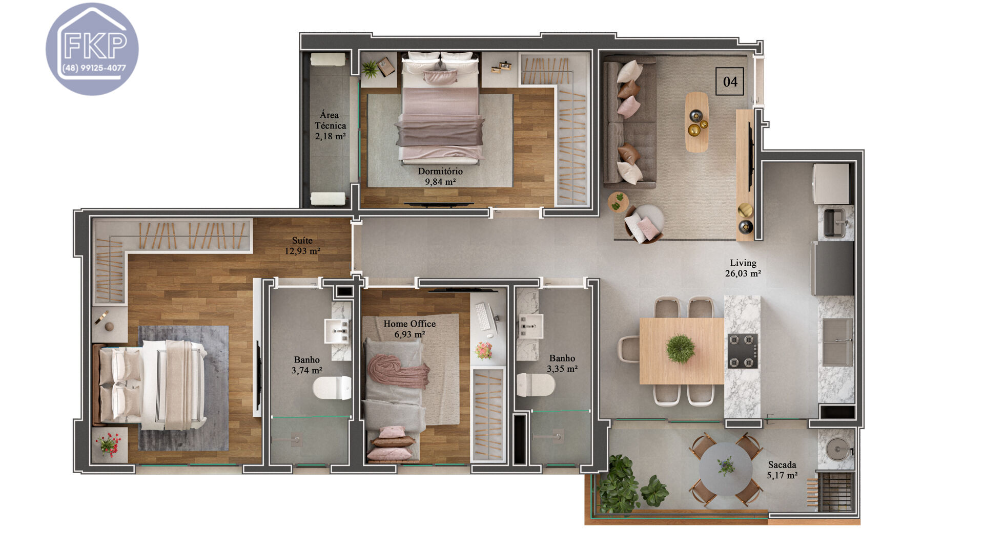 Apartamento à venda com 3 quartos, 84m² - Foto 3