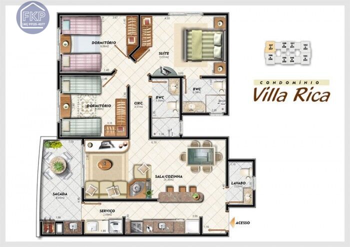 Apartamento à venda com 3 quartos, 92m² - Foto 3