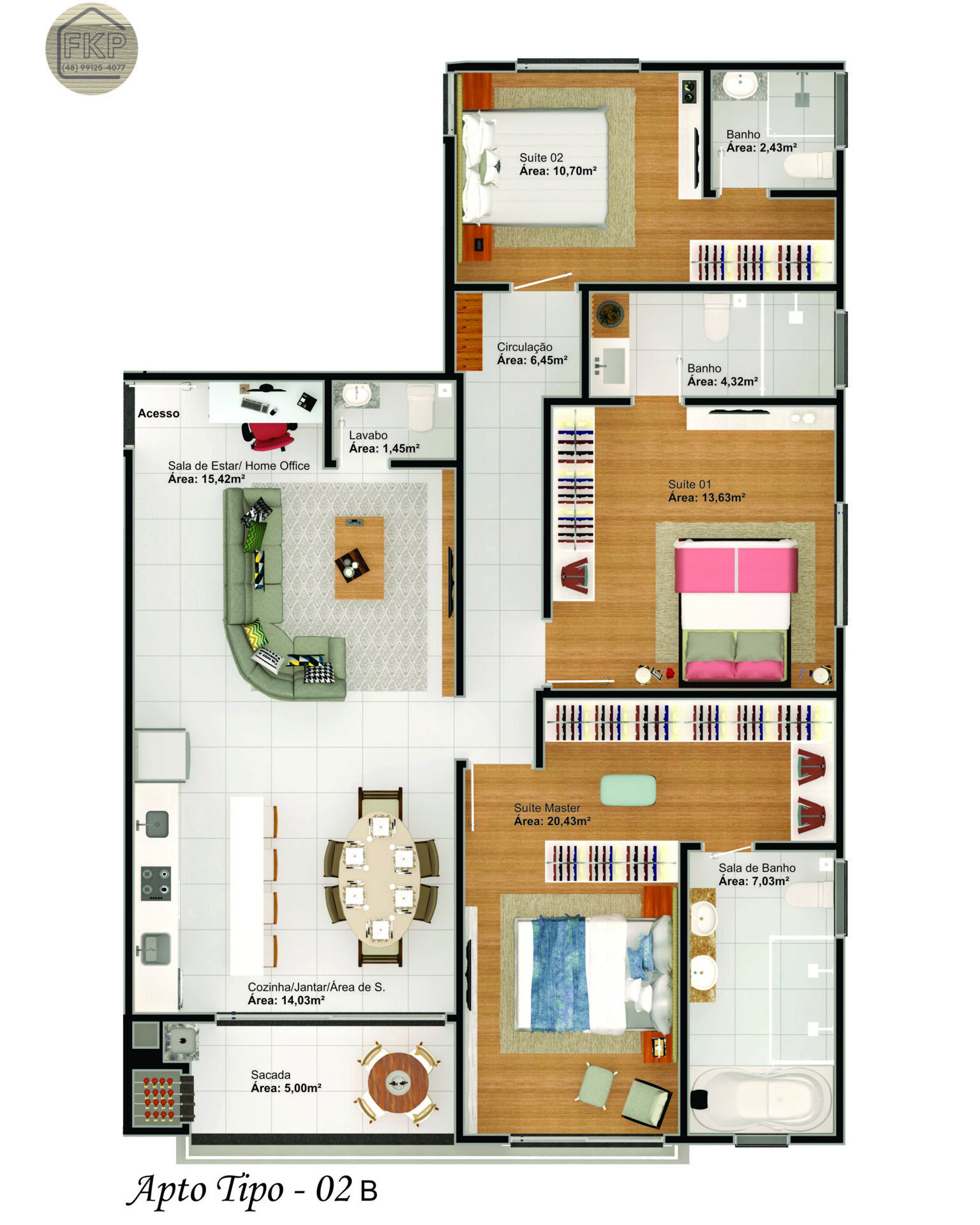 Apartamento à venda com 3 quartos, 117m² - Foto 2