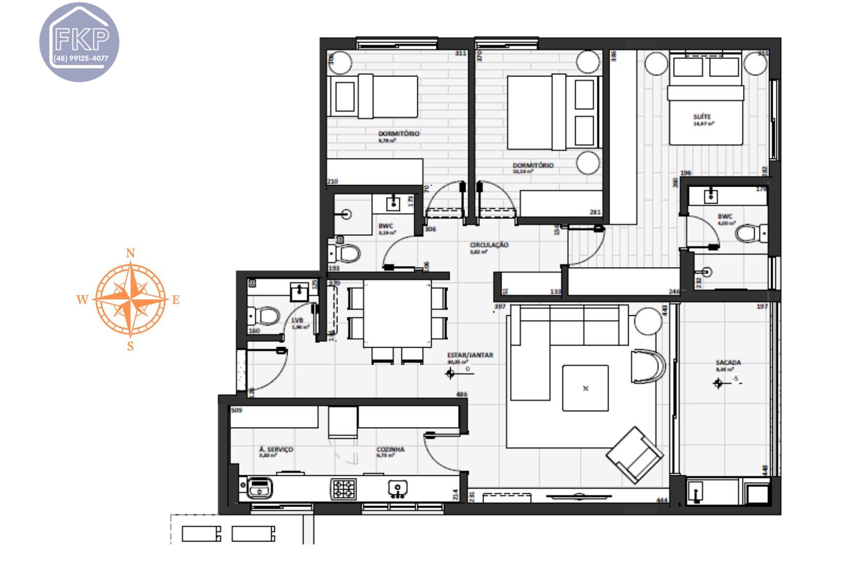 Apartamento à venda com 3 quartos, 117m² - Foto 7