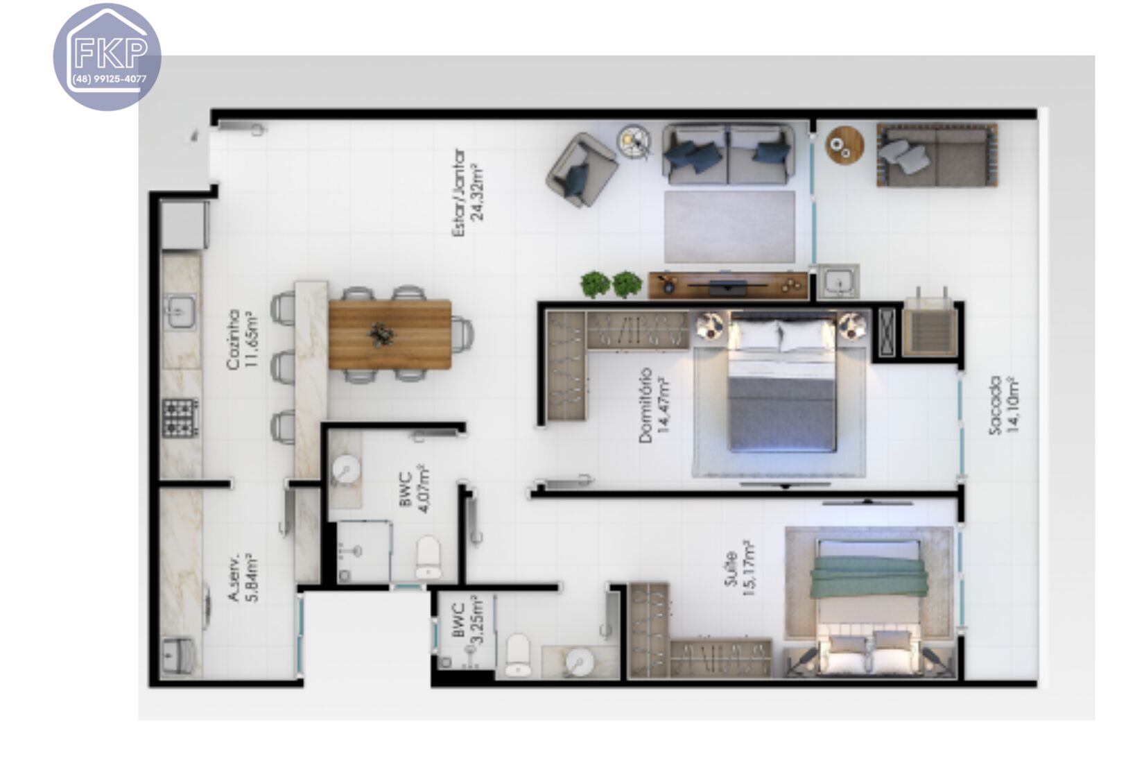 Apartamento à venda com 2 quartos, 105m² - Foto 4