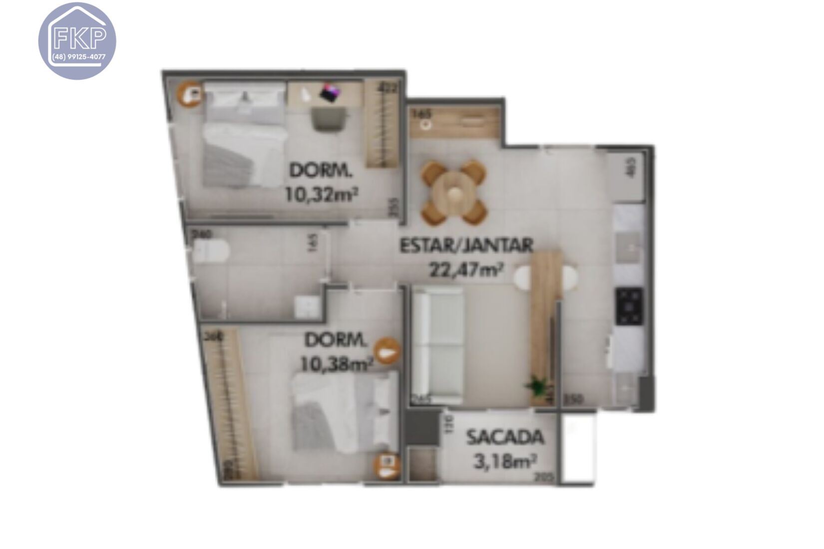 Apartamento à venda com 2 quartos, 57m² - Foto 3