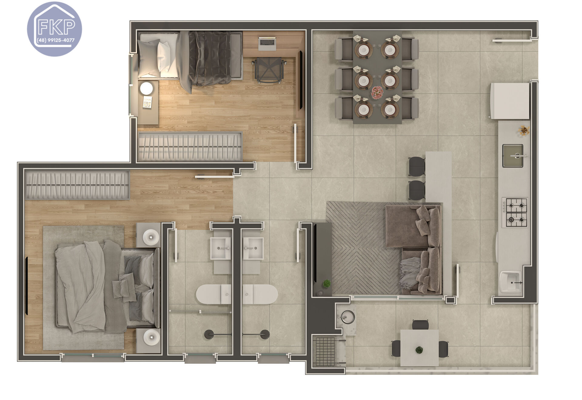 Apartamento à venda com 2 quartos, 59m² - Foto 5