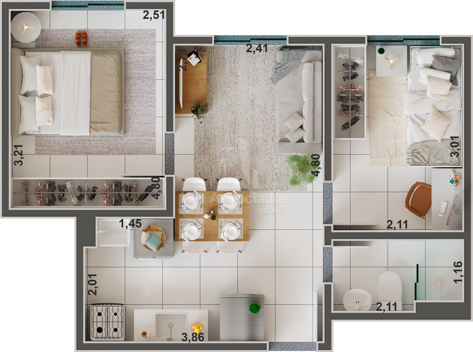 Apartamento à venda com 2 quartos, 35m² - Foto 4