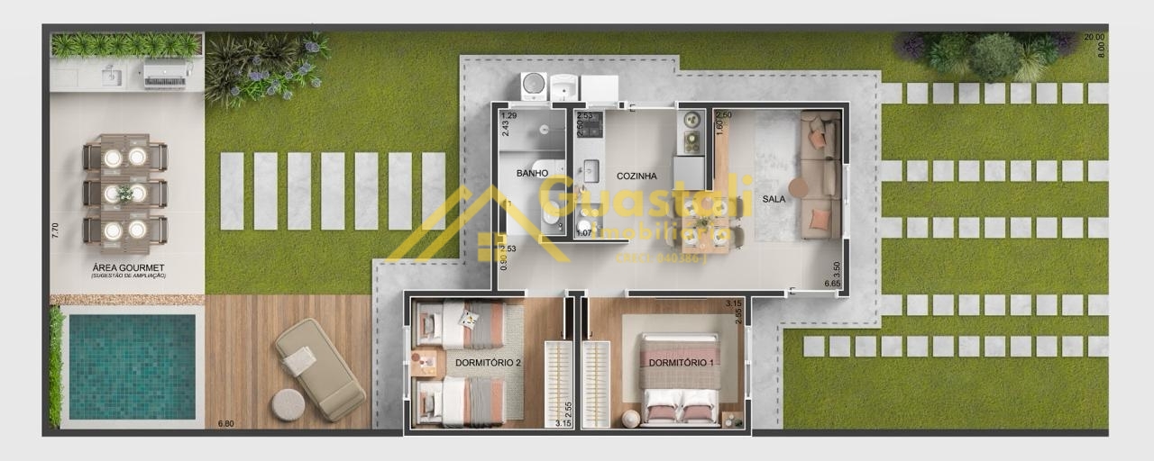 Casa de Condomínio à venda com 2 quartos, 48m² - Foto 2