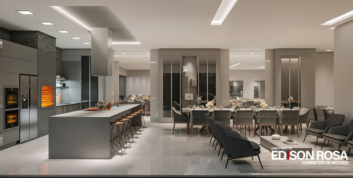 Apartamento Manhattan Home Club à venda em São José SC, Floresta: 3 suítes de 133,05m² com 2 vagas livres mais hobby box de 3,00m² próximo a Florianópolis.