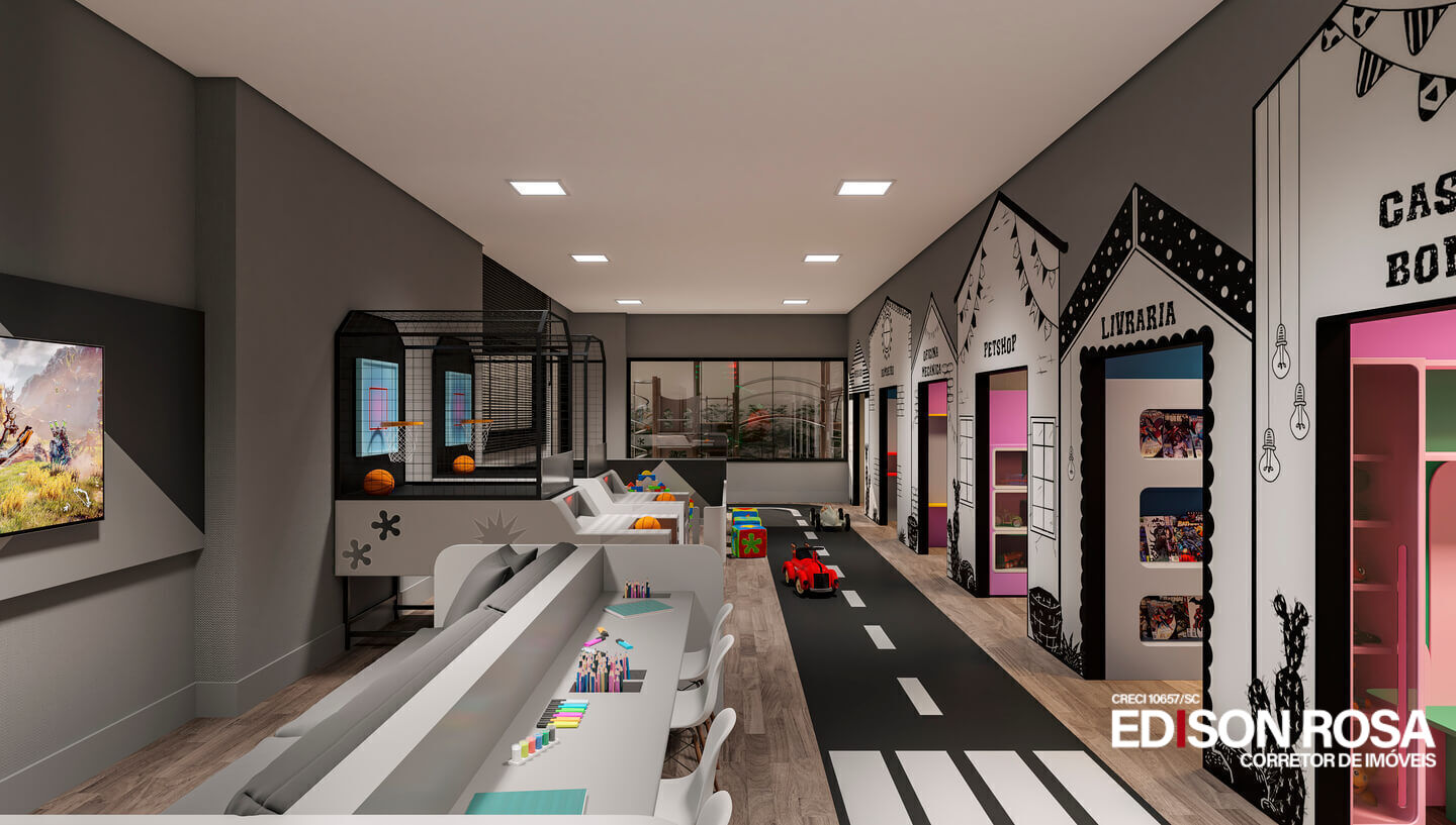 Apartamento Manhattan Home Club à venda em São José SC, Floresta: 3 suítes de 133,05m² com 2 vagas livres mais hobby box de 3,00m² próximo a Florianópolis.