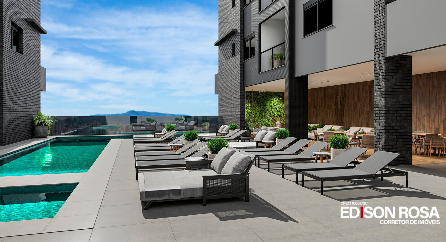 Apartamento Manhattan Home Club à venda em São José SC, Floresta: 3 suítes de 133,05m² com 2 vagas livres mais hobby box de 3,00m² próximo a Florianópolis.