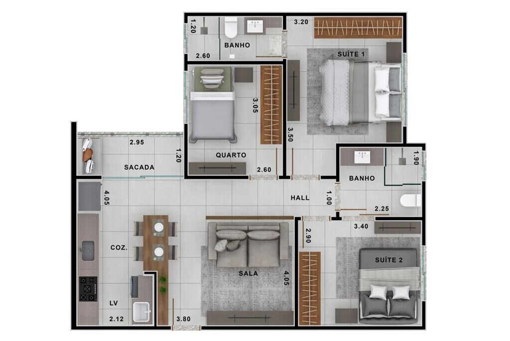 Apartamento à venda com 3 quartos, 76m² - Foto 12