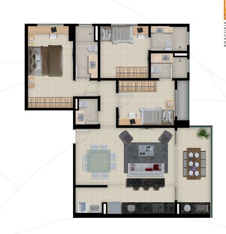 Apartamento à venda com 3 quartos, 104m² - Foto 9