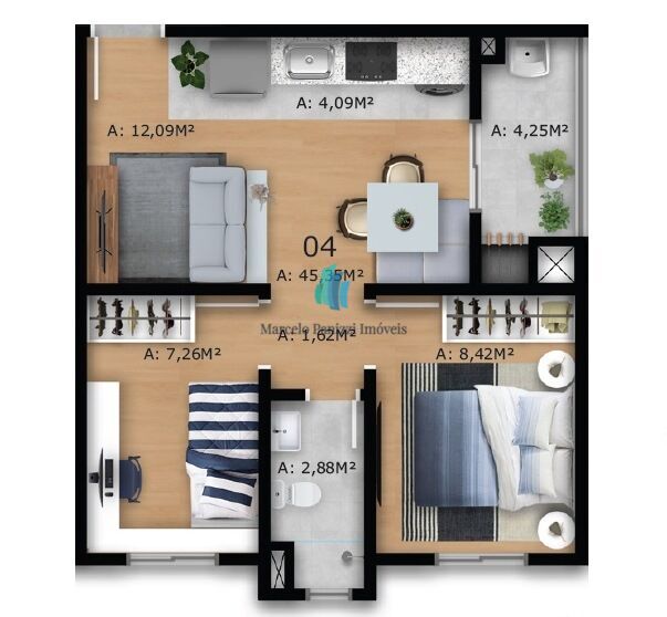 Apartamento à venda com 2 quartos, 45m² - Foto 10