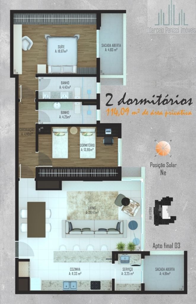 Apartamento à venda com 2 quartos, 105m² - Foto 6