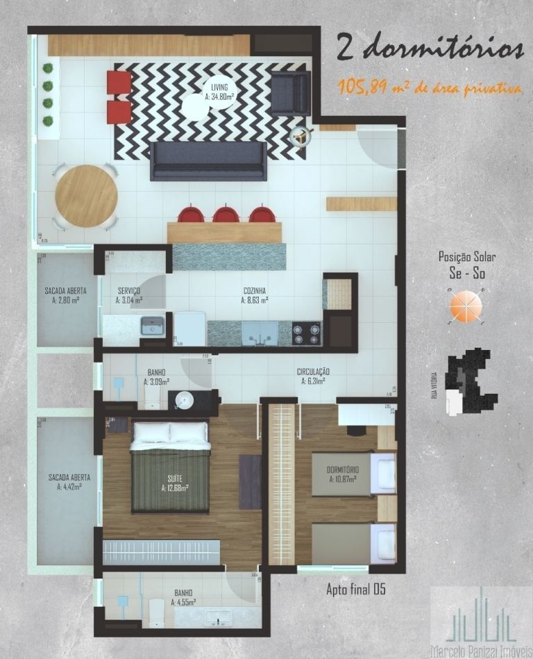 Apartamento à venda com 2 quartos, 105m² - Foto 8